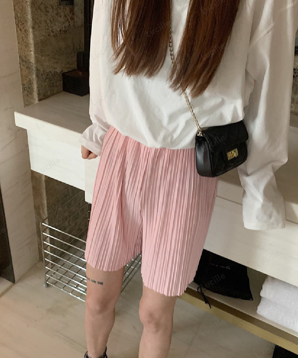プリーツ ワイドパンツ 2枚セット